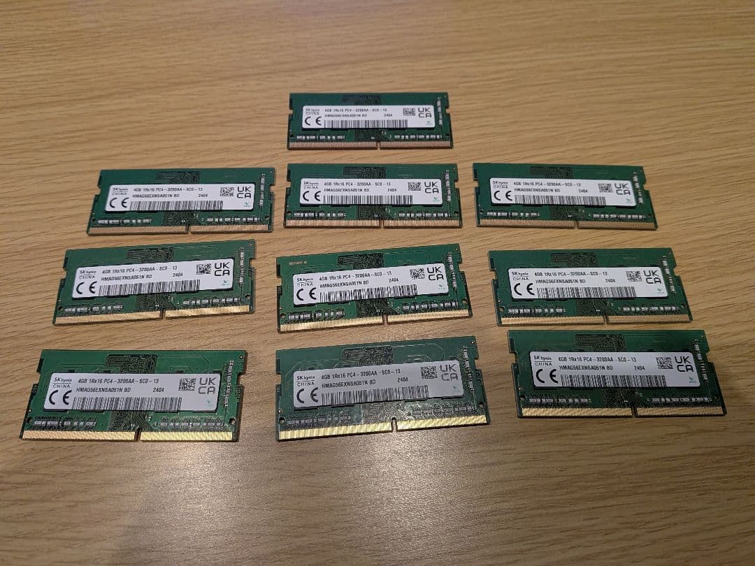 SK hynix 4GB DDR4 メモリDDR4-3200AA　10枚セット