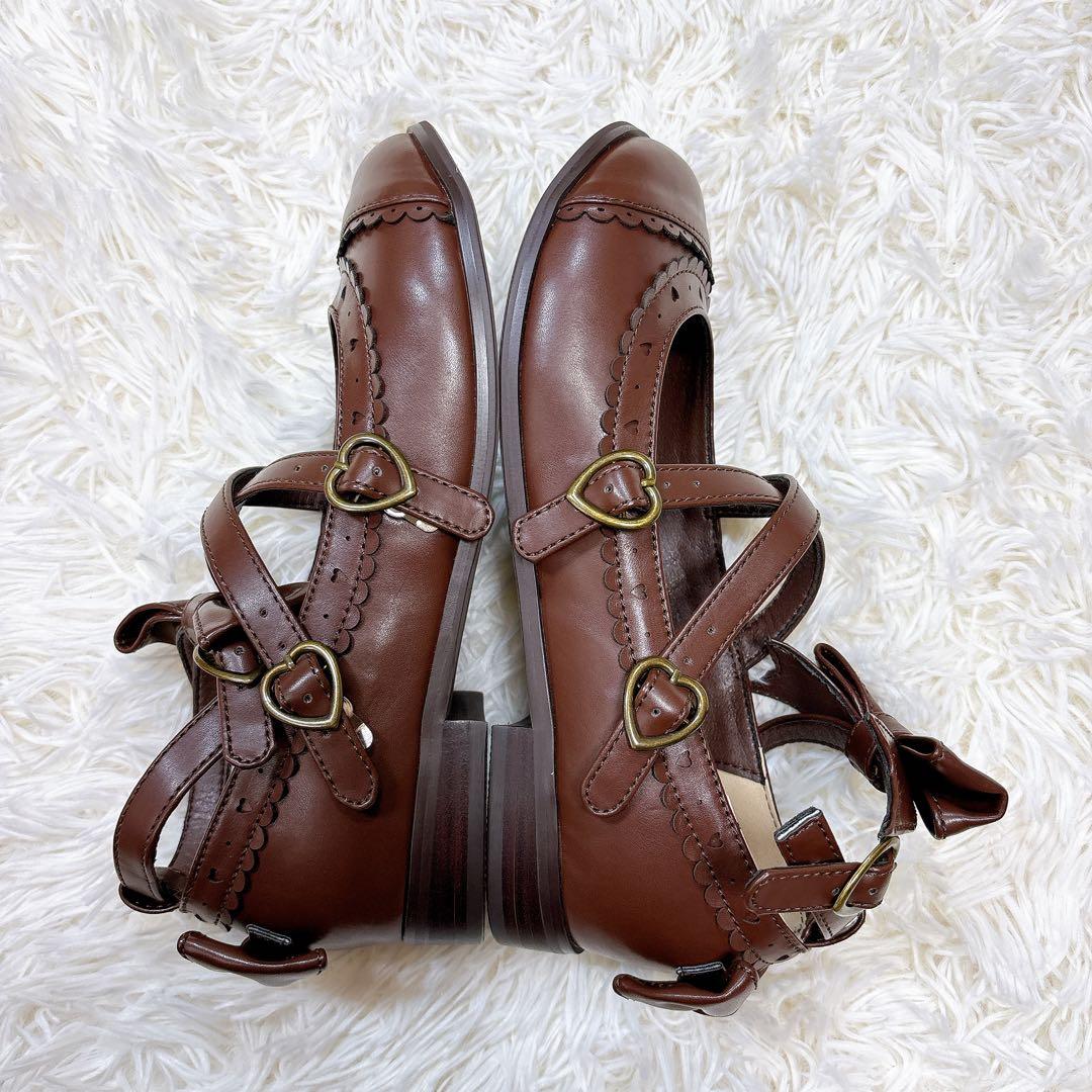 極美品✨morphose✨トリプルリボンストラップシューズ✨ロリータLL