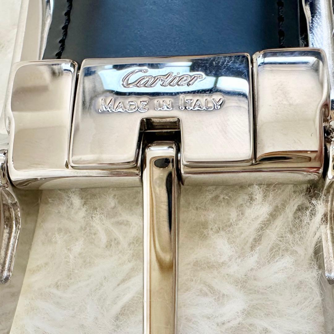 Cartier カルティエ タンクバックル ベルト シルバー ブラック レザー