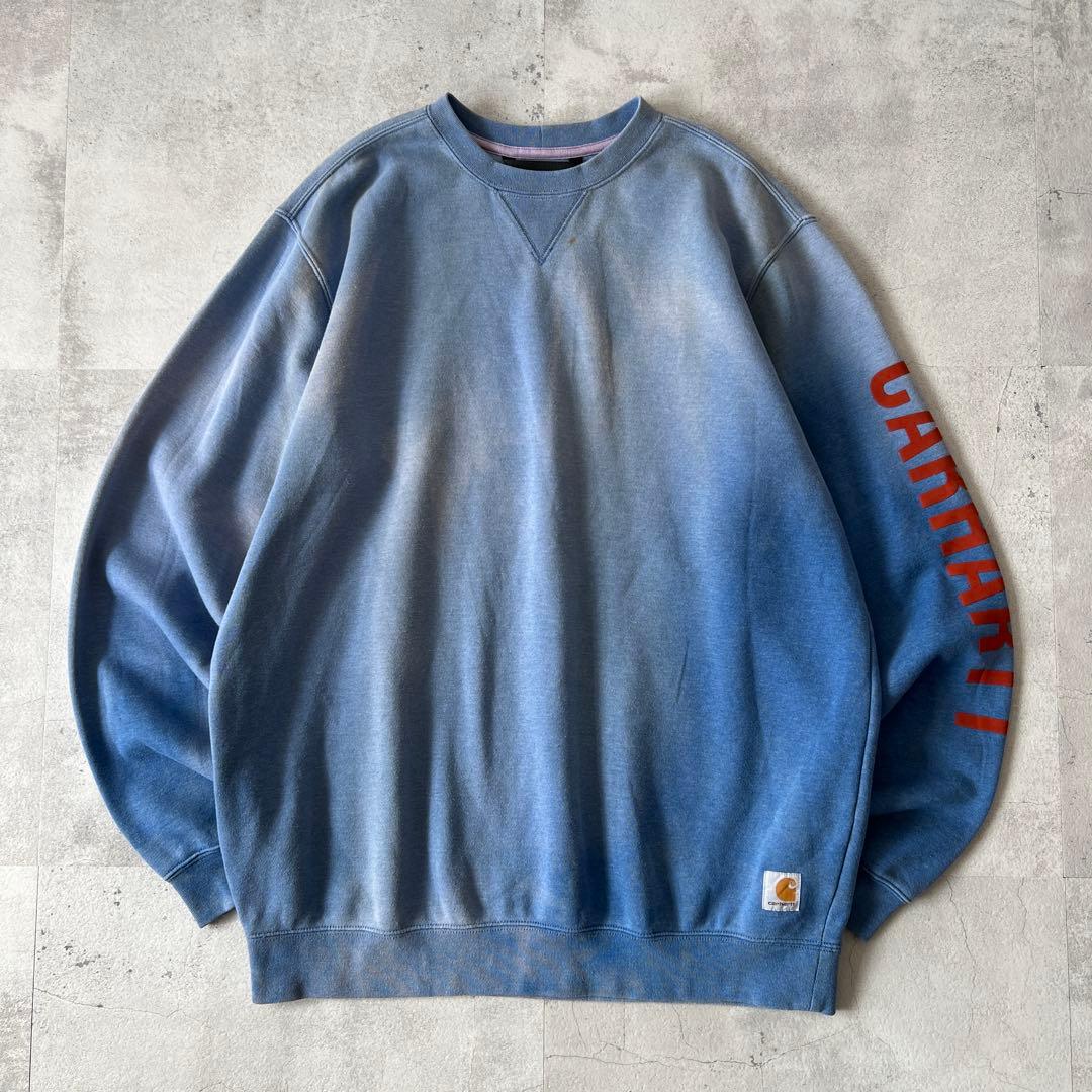 T*a様 一点物 Boro　鬼フェード　ボロ スウェット　褪色　青　ヘビーウェイ