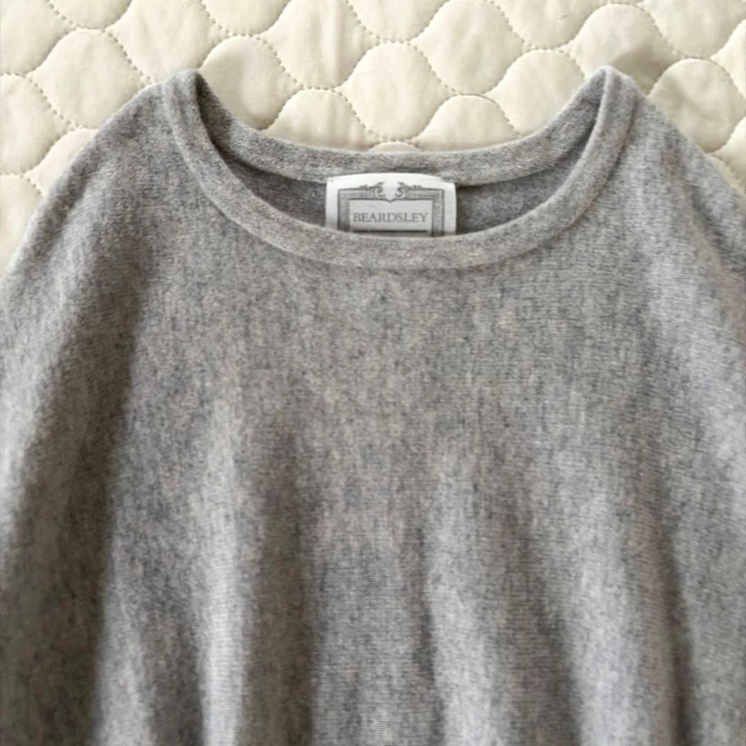 【美品】BEARDSLEY ビッグショートクルーネックニット　グレー　FREE