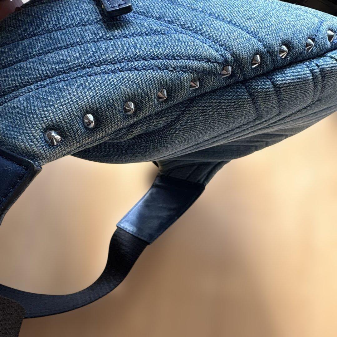 MCMのデニムコレクション スタッズ キルティング ボディバッグ　ウエストバッグ