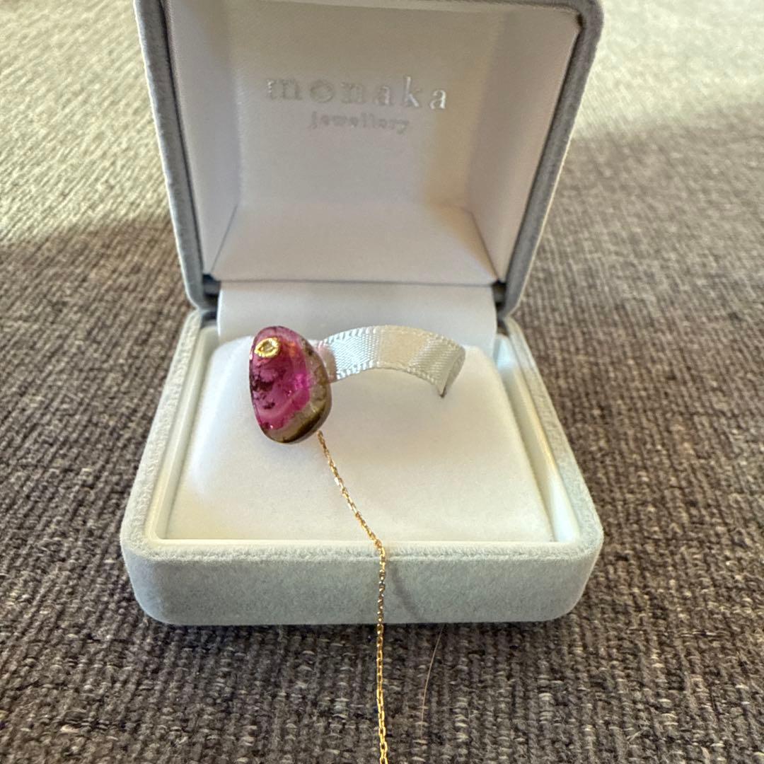 monaka jewellery 天然石ウォーターメロントルマリン ピアス片耳