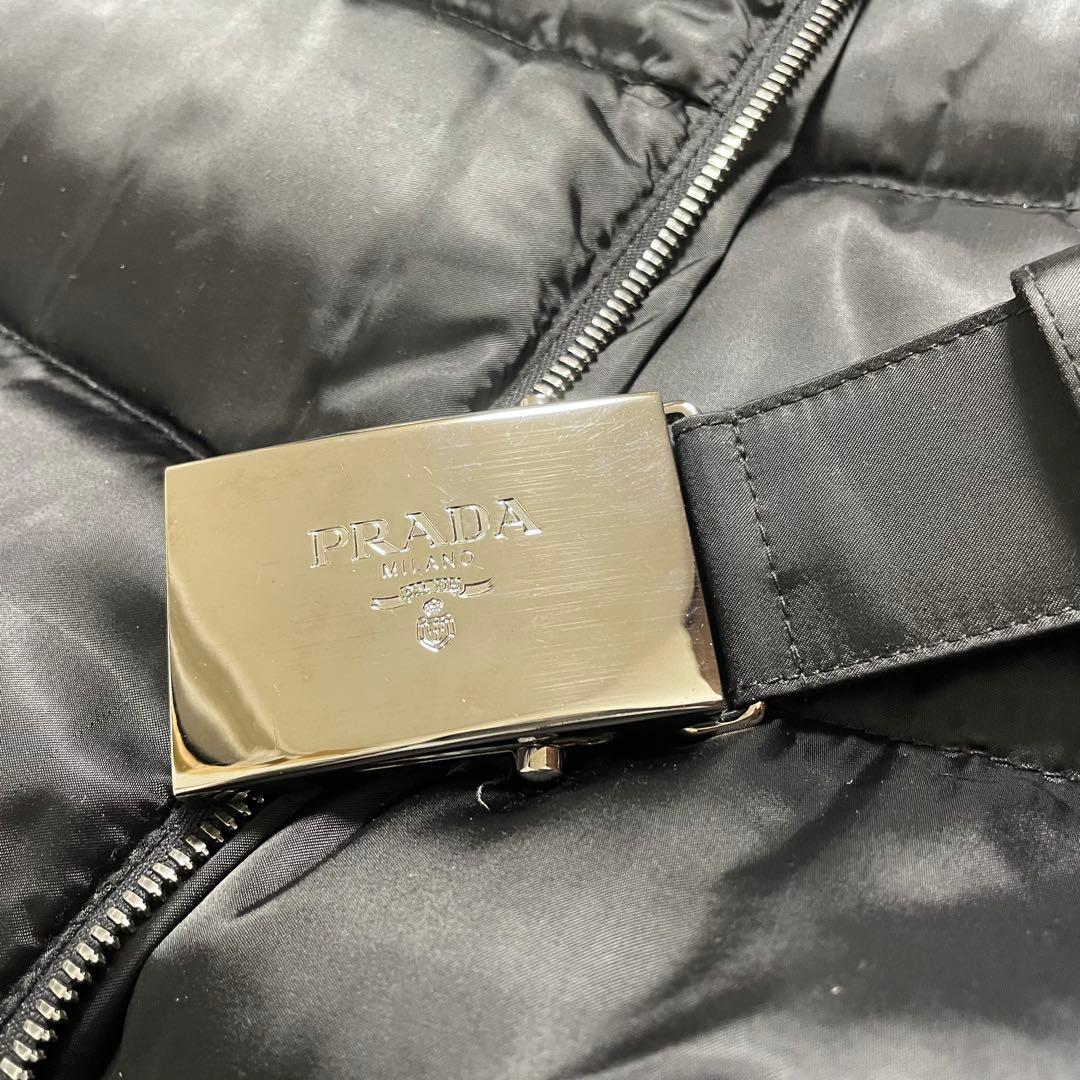 プラダ　ダウン　ロング　ベルト　ブラック　XL相当　サイズ42