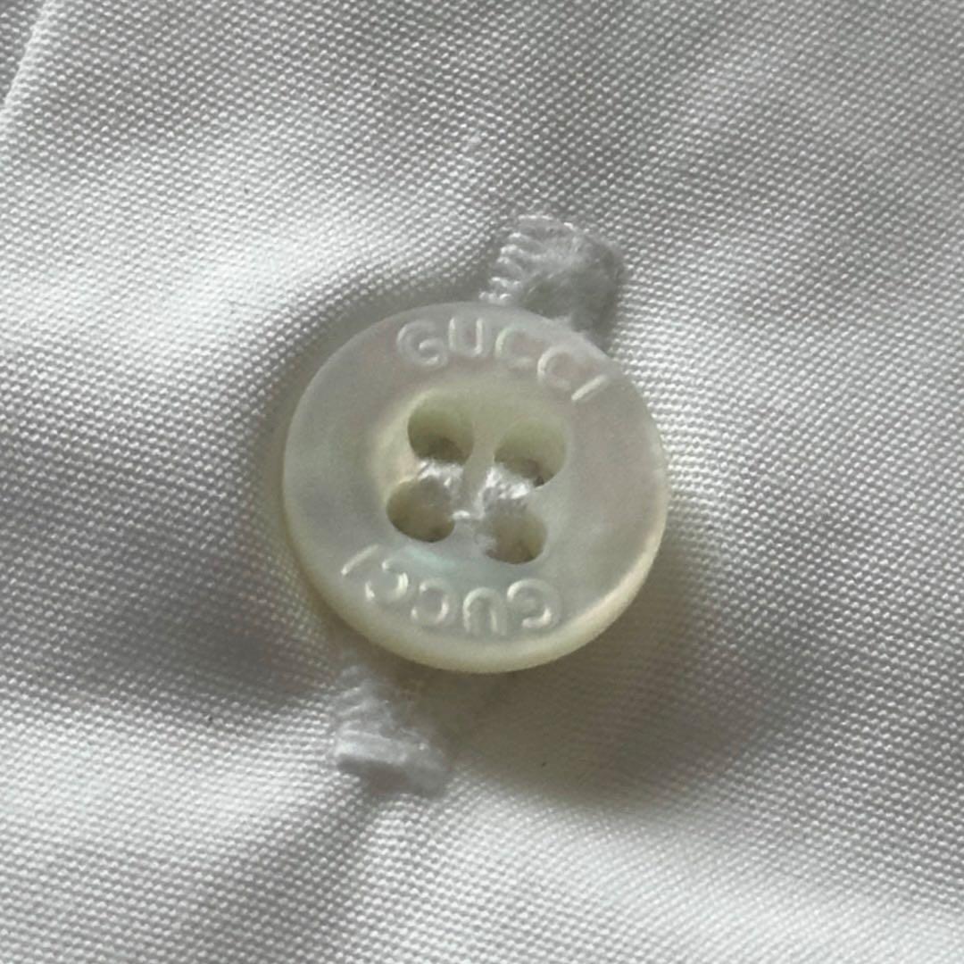GUCCI 現行タグ ダブルカフスシャツ フレンチカフスシャツ ホワイト S M