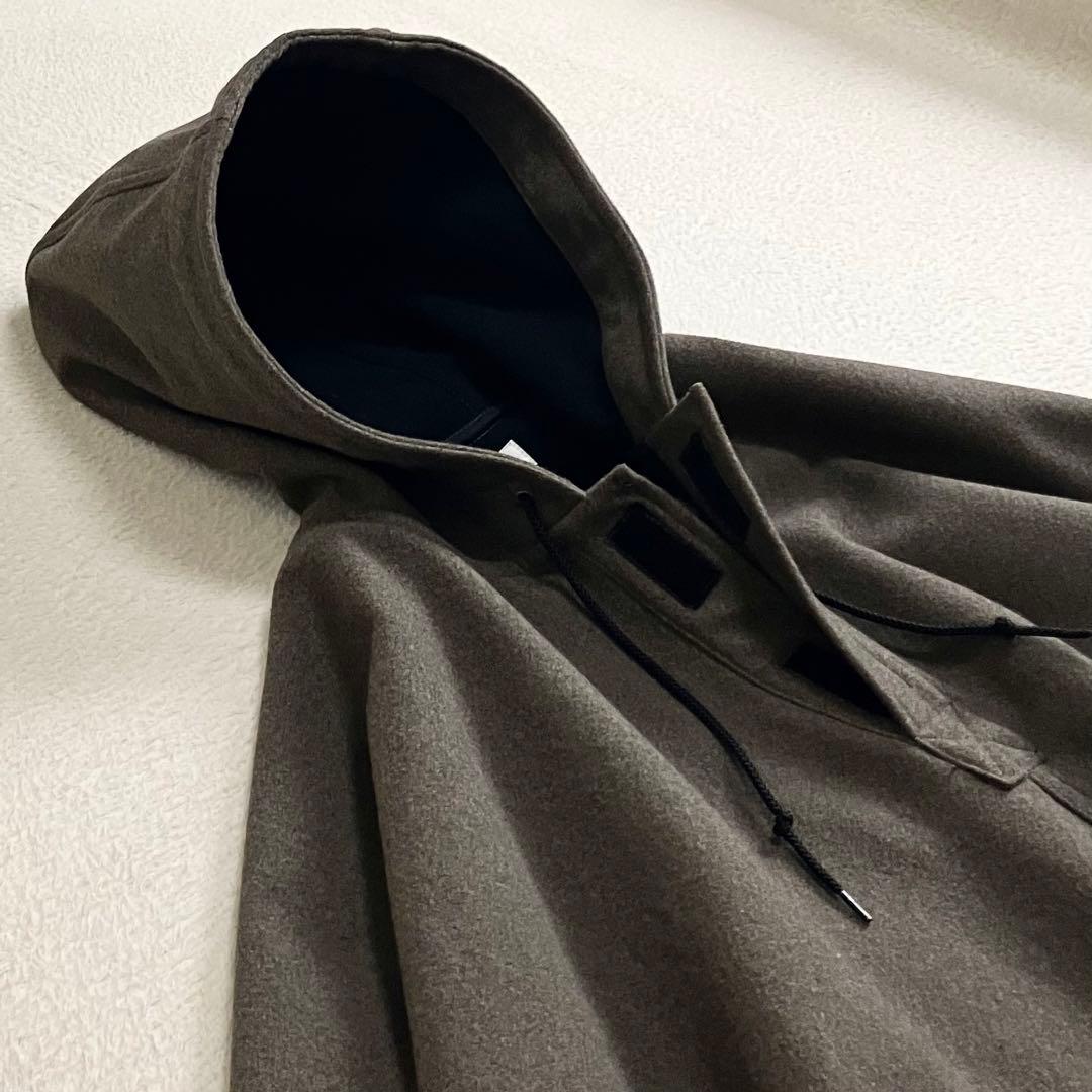 コムデギャルソンシャツ フーディー プルオーバー ポンチョ コート ブラウン