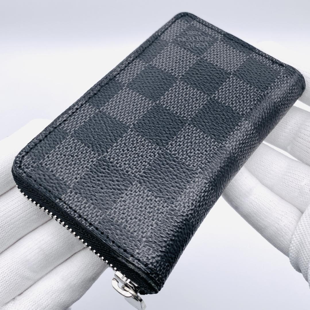 美品 ルイヴィトン ダミエ グラフィット ジッピー パース MI3172