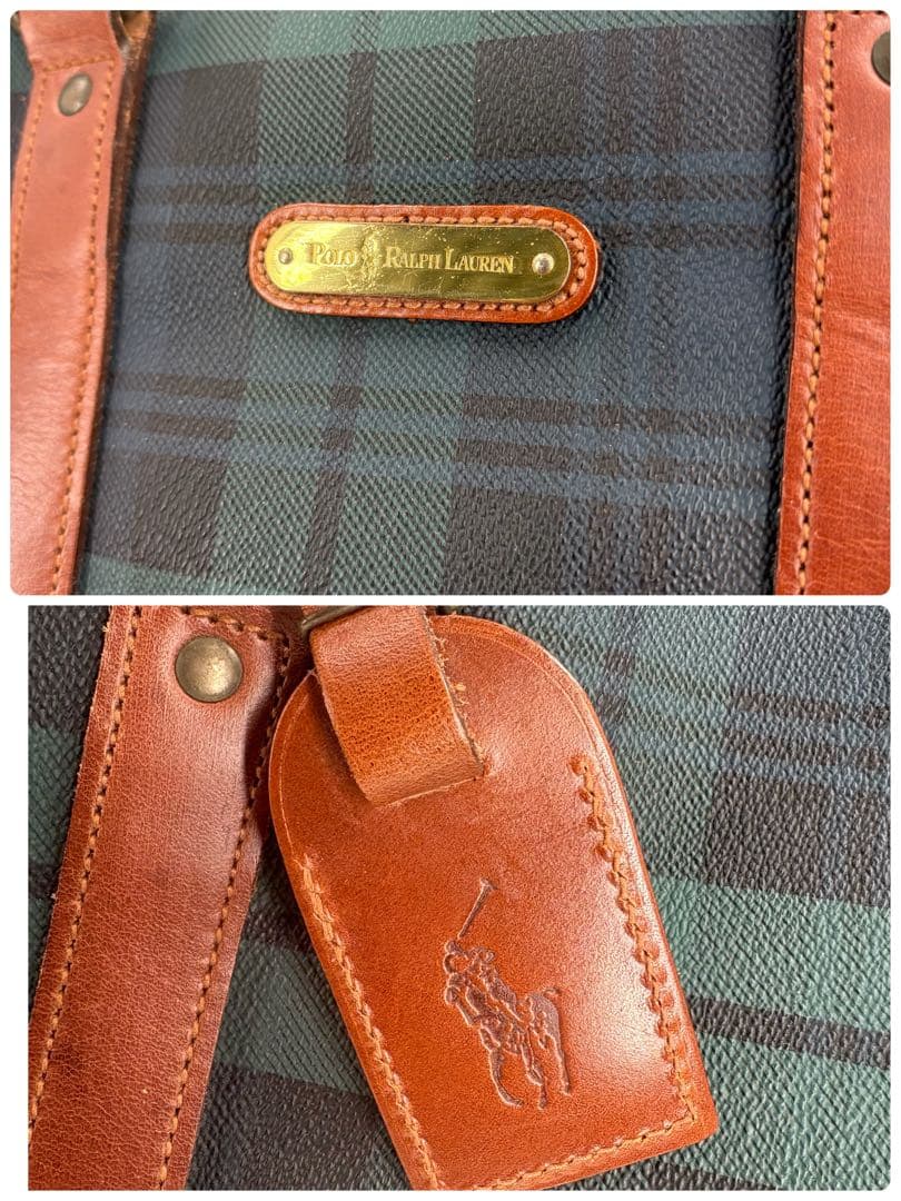 美品　ポロラルフローレン　ボストンバッグ 2way グリーン　PVC 旅行536