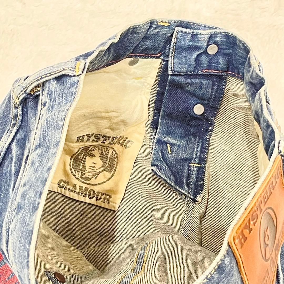 ヒステリックグラマー　ヒスガール　プリント　スタッズ　デニム　総柄　S