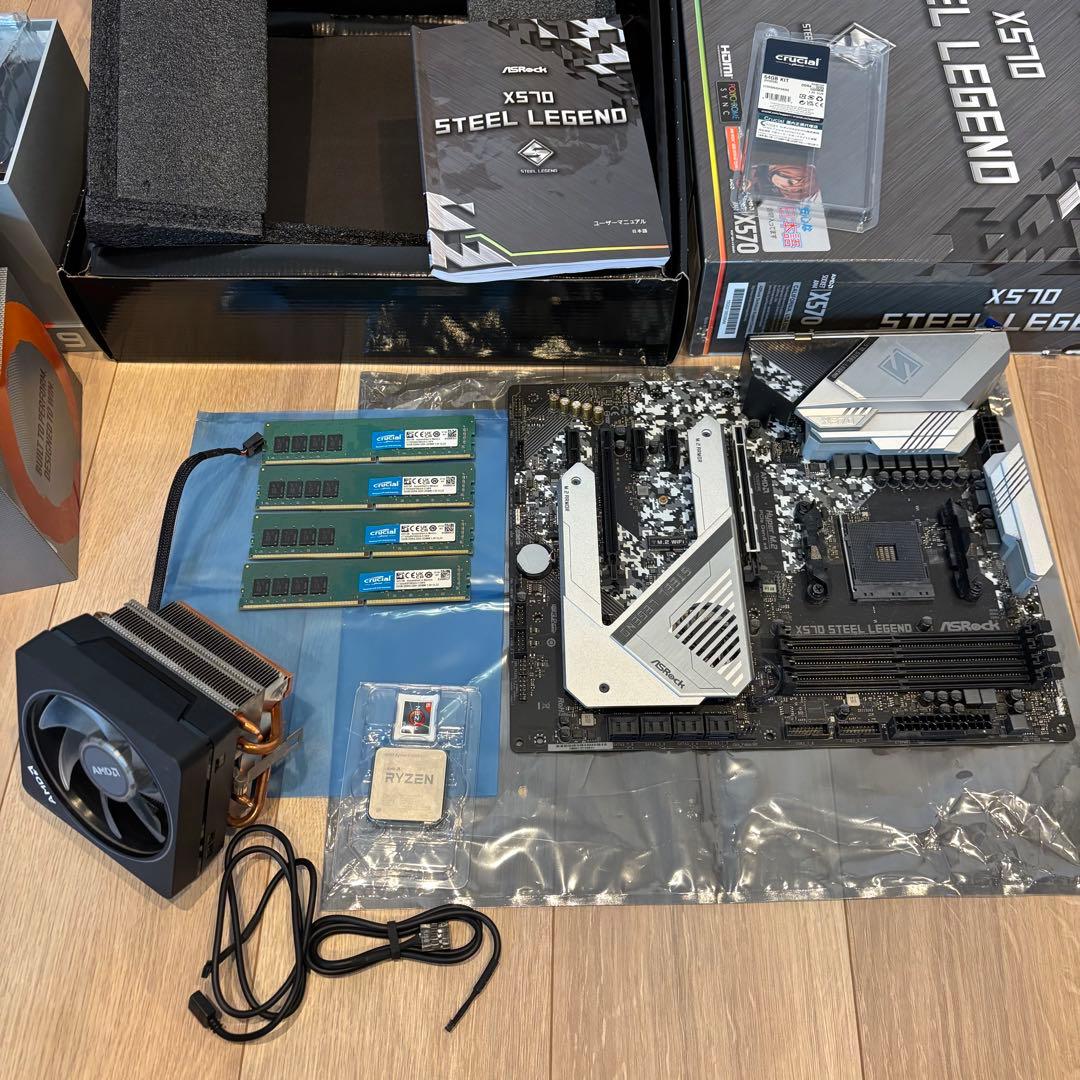 AMD Ryzen 9 3900X マザーボード、メモリ128GB セット