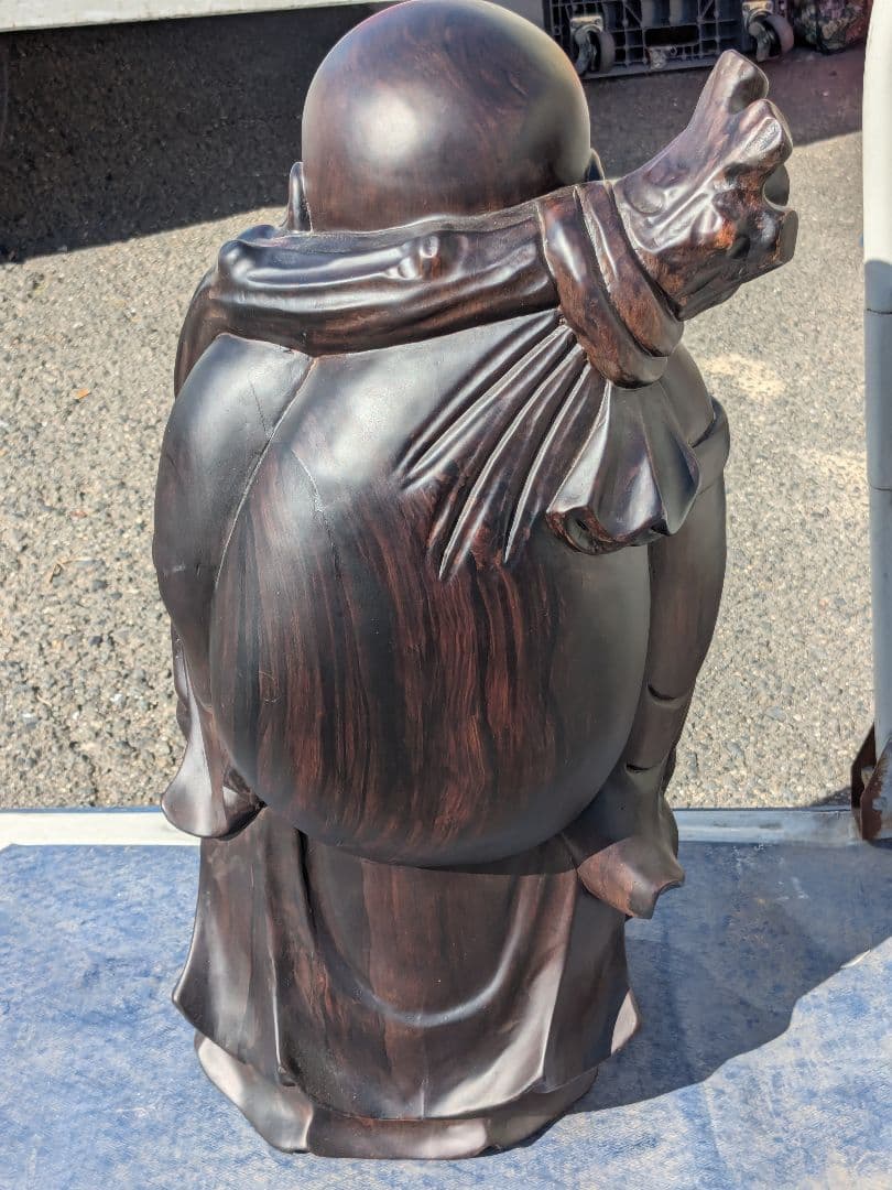 黒檀 布袋尊 彫刻 置物 オブジェ