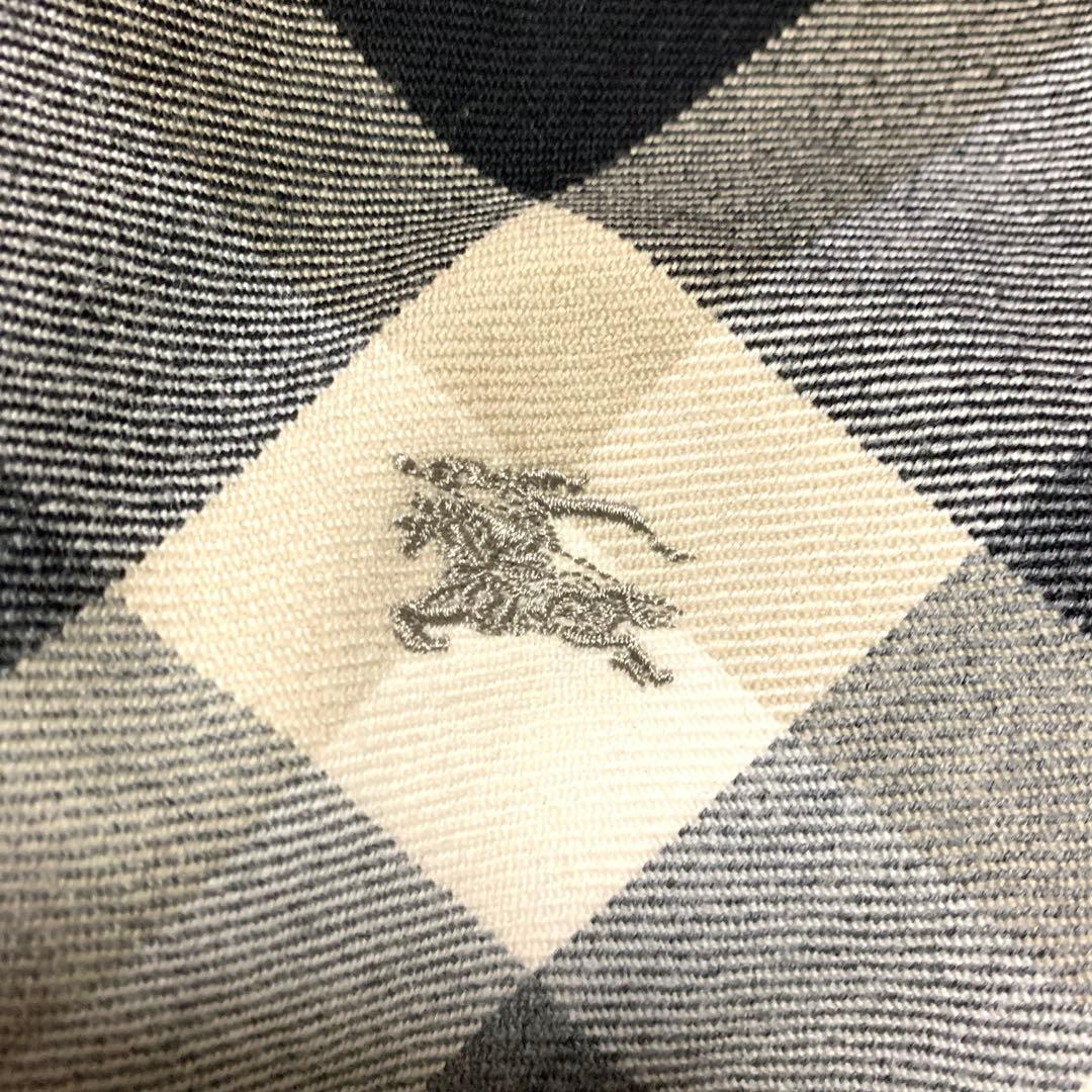 バーバリー　フレアワンピース　Ｓ　黒ノバチェック　毛　ウエストベルト　ホースロゴ