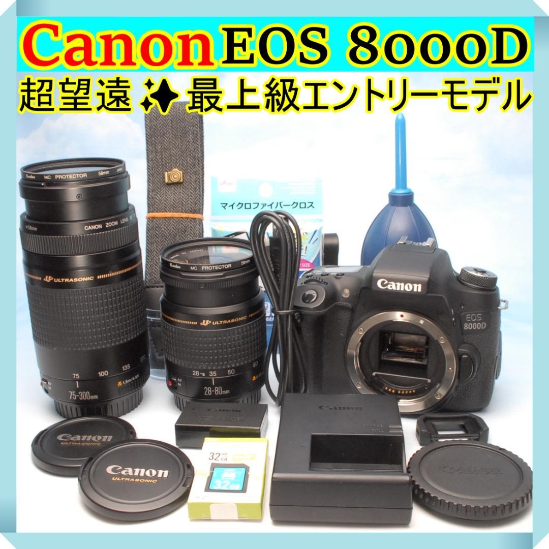 ✨Wi-Fi転送✨キヤノン EOS 8000D ダブルレンズ 超望遠 長く使える