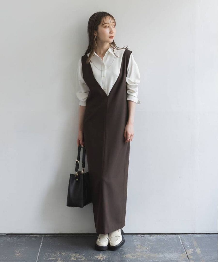 【美品】NOBLE ホワイト 長袖シャツ