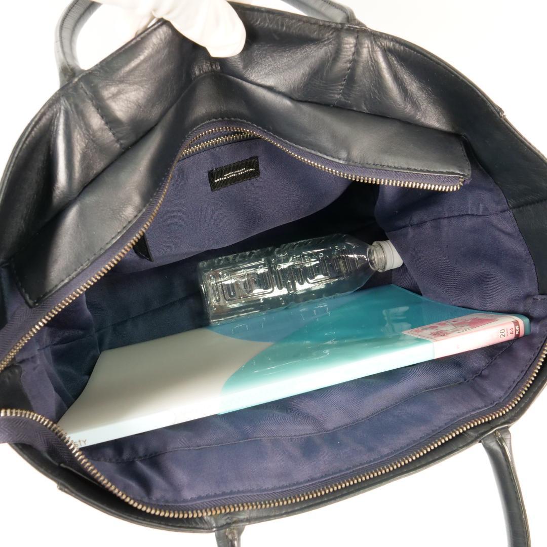 美品✨ ユナイテッドアローズ トートバッグ ダークネイビー レザー A4可