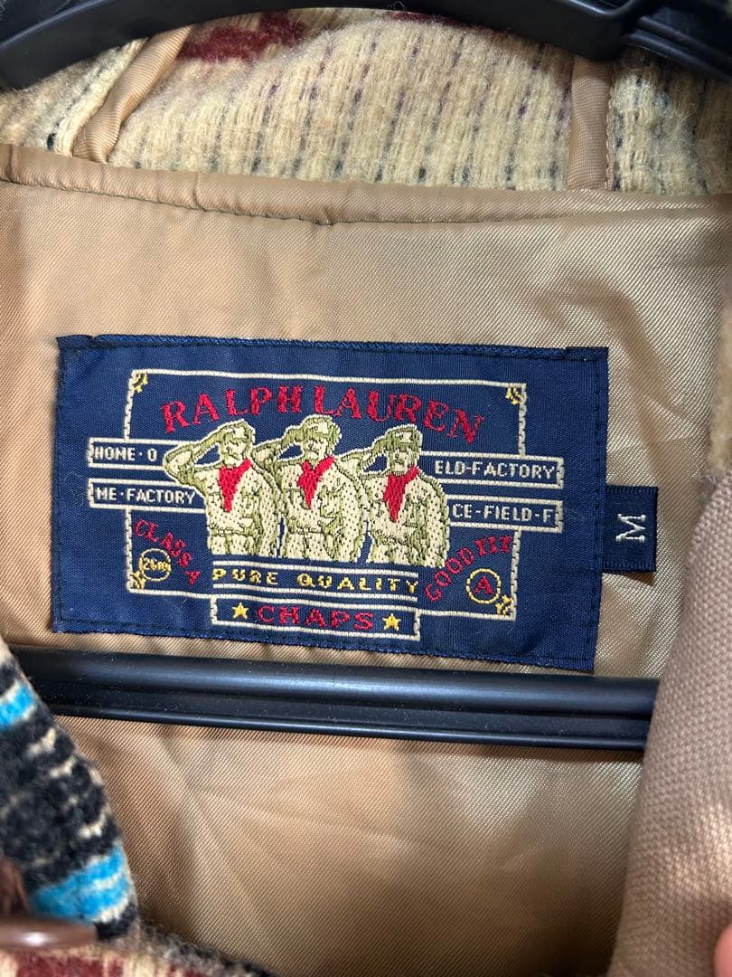 80s CHAPS ファイアーマンジャケット　ネイティブ柄 ラルフローレン