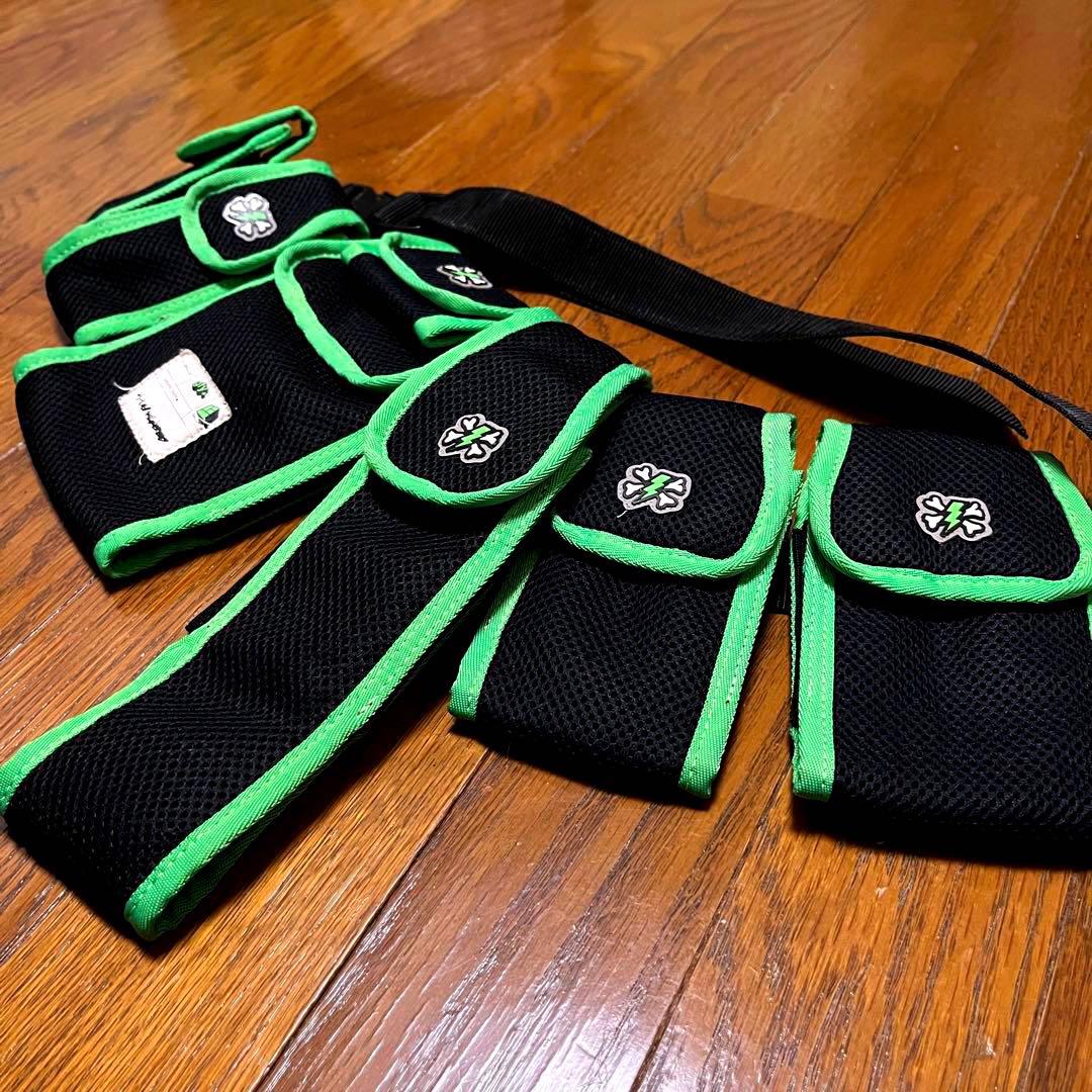 アンダーカバー 嵌め絵期 6連ポーチ 黒x蛍光緑