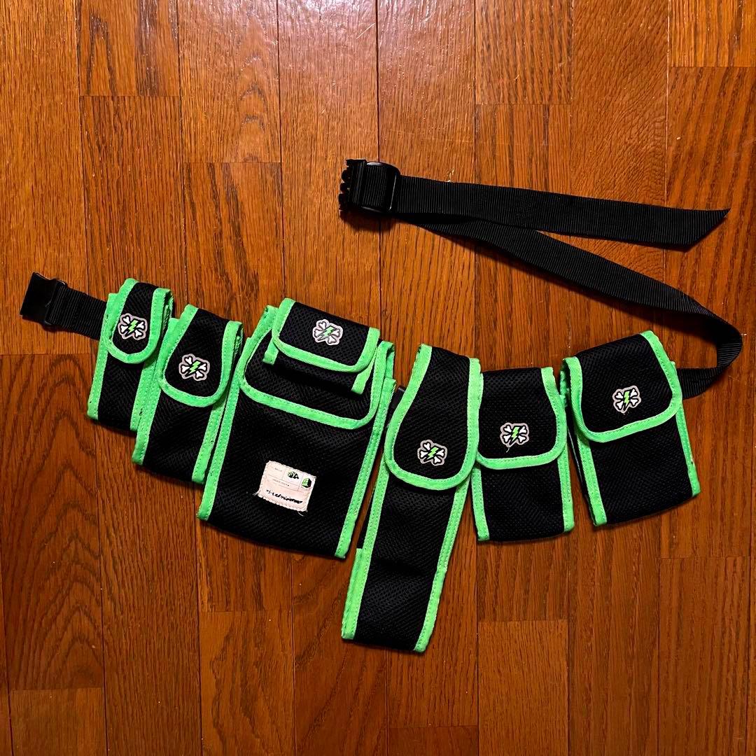 アンダーカバー 嵌め絵期 6連ポーチ 黒x蛍光緑