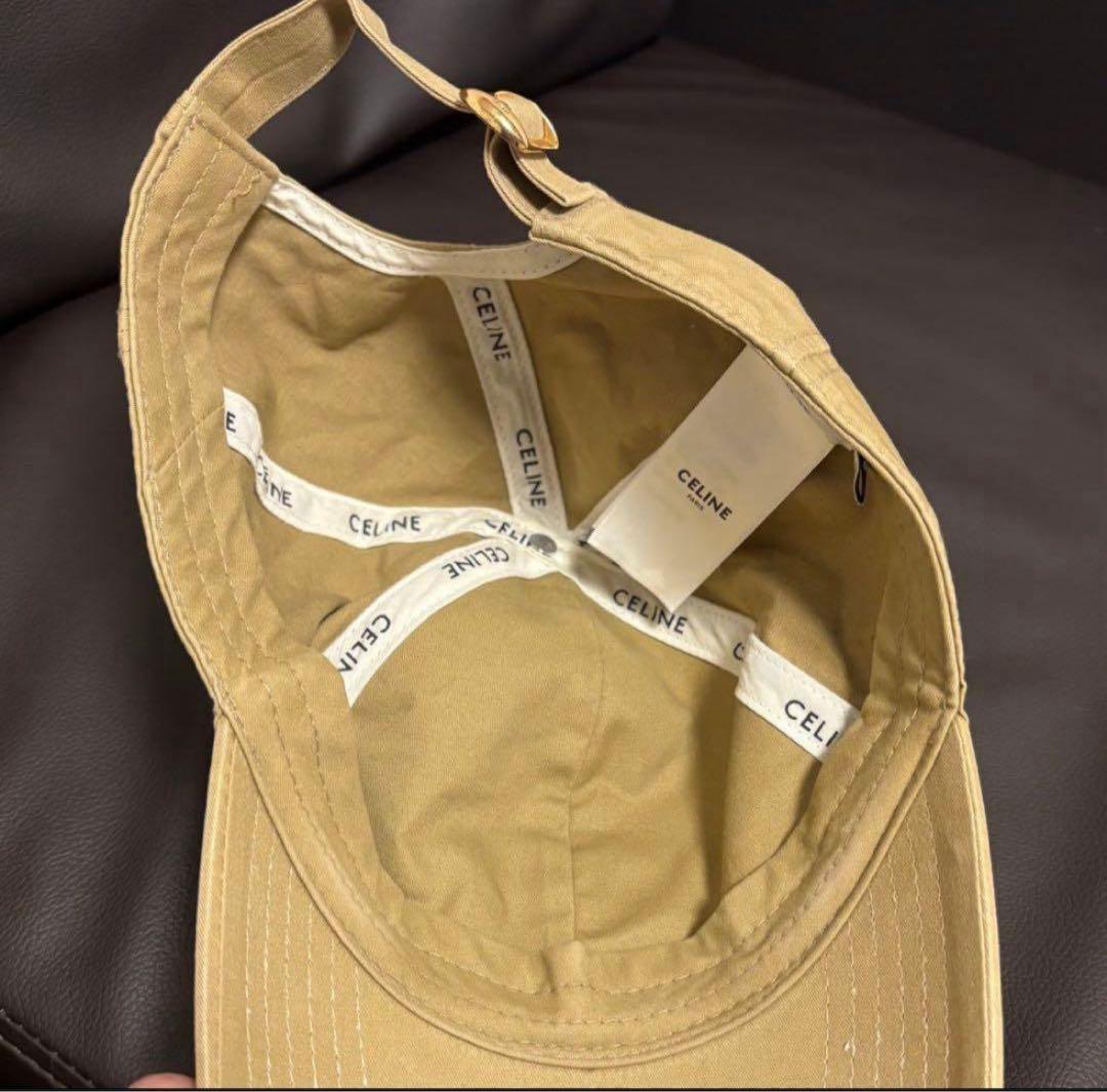 CELINE（セリーヌ)トリオンフ キャップ M コットン カーキ