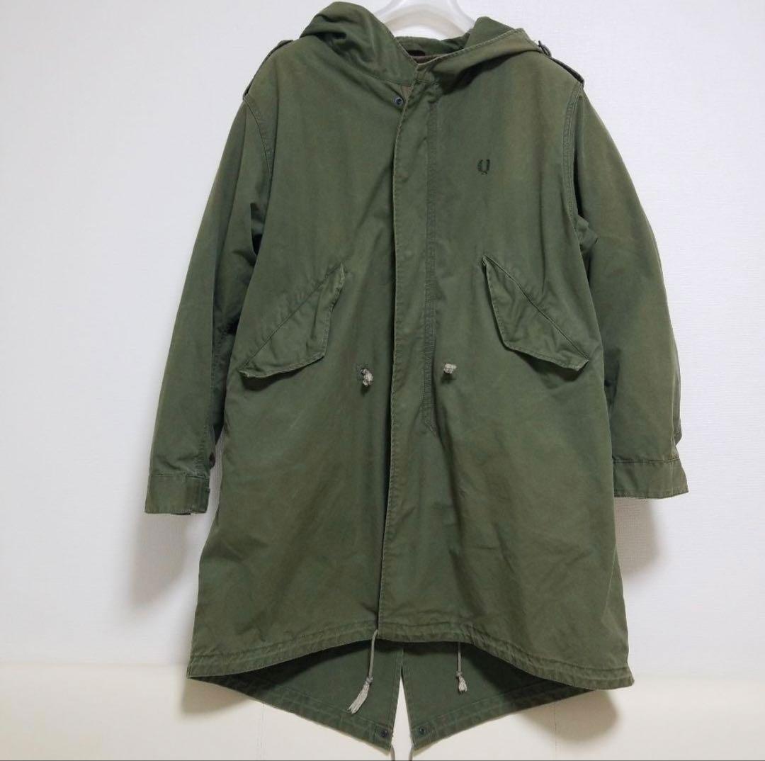 フレッドペリー モッズコート フーテッド ジャケット ライナーつき カーキ