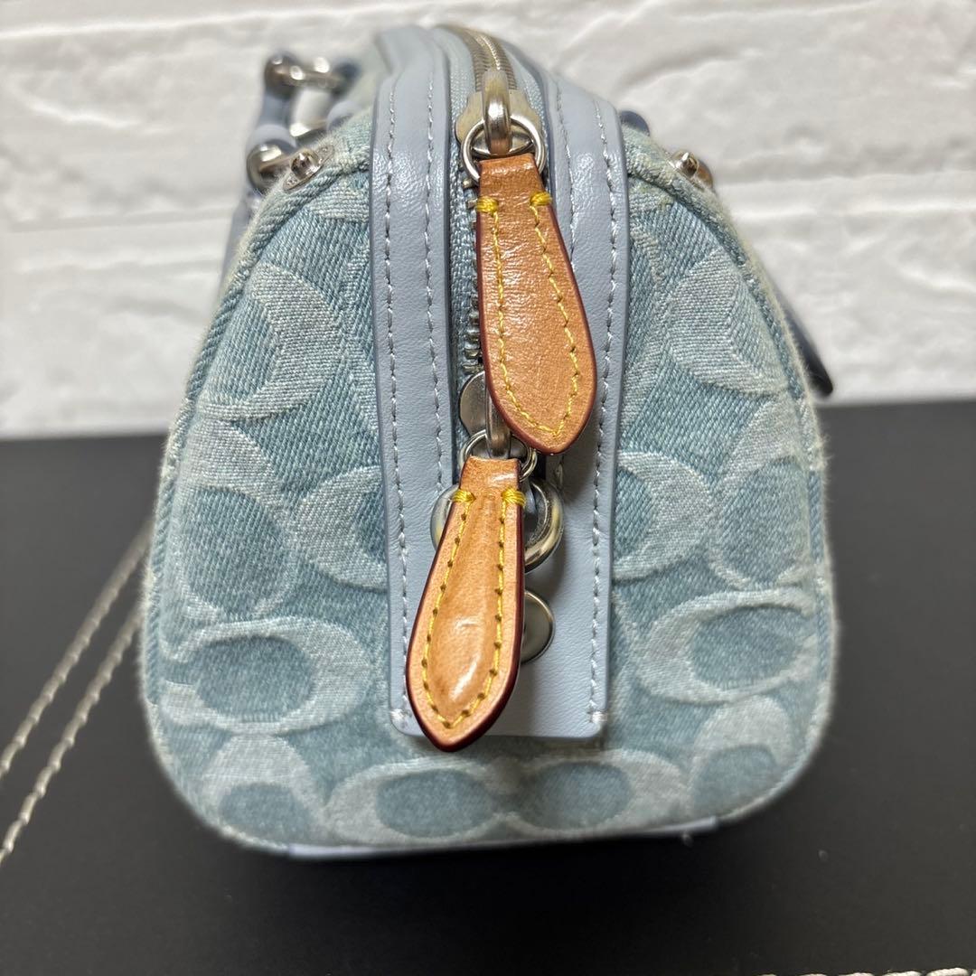 【美品】 COACH ルビー サッチェル 18 シグネチャー デニム ショルダー