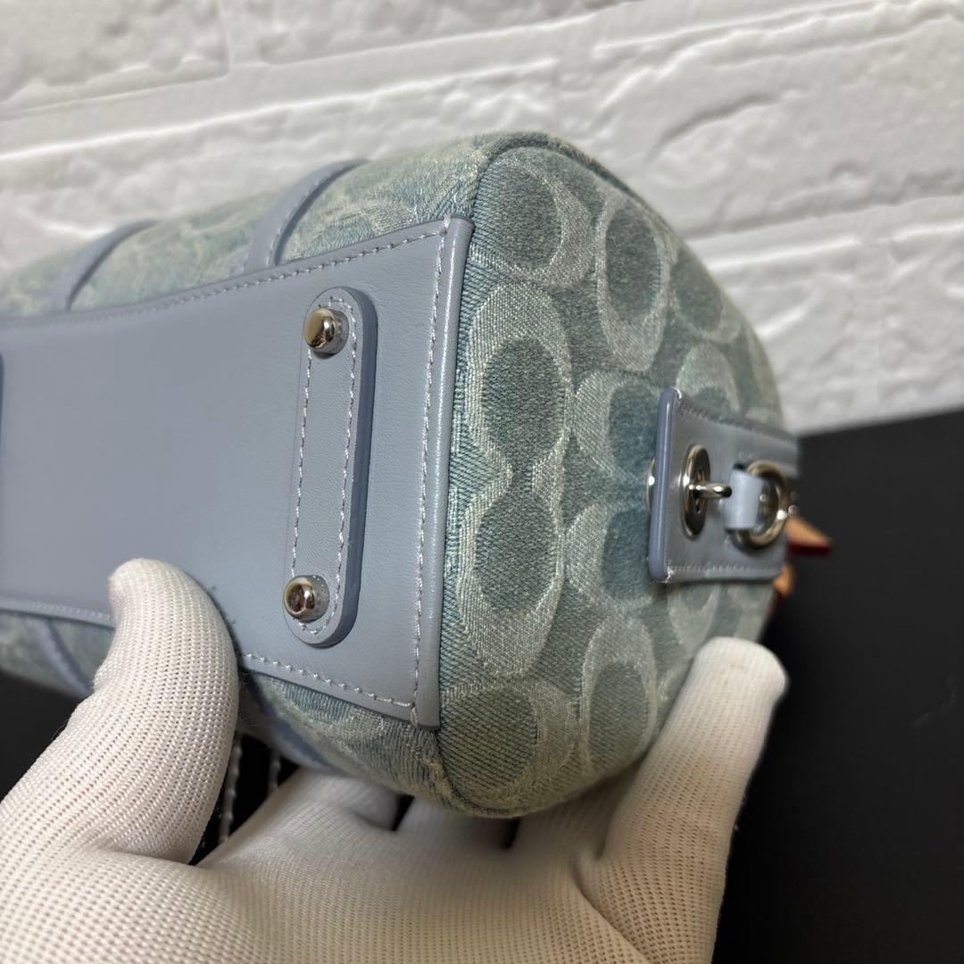 【美品】 COACH ルビー サッチェル 18 シグネチャー デニム ショルダー