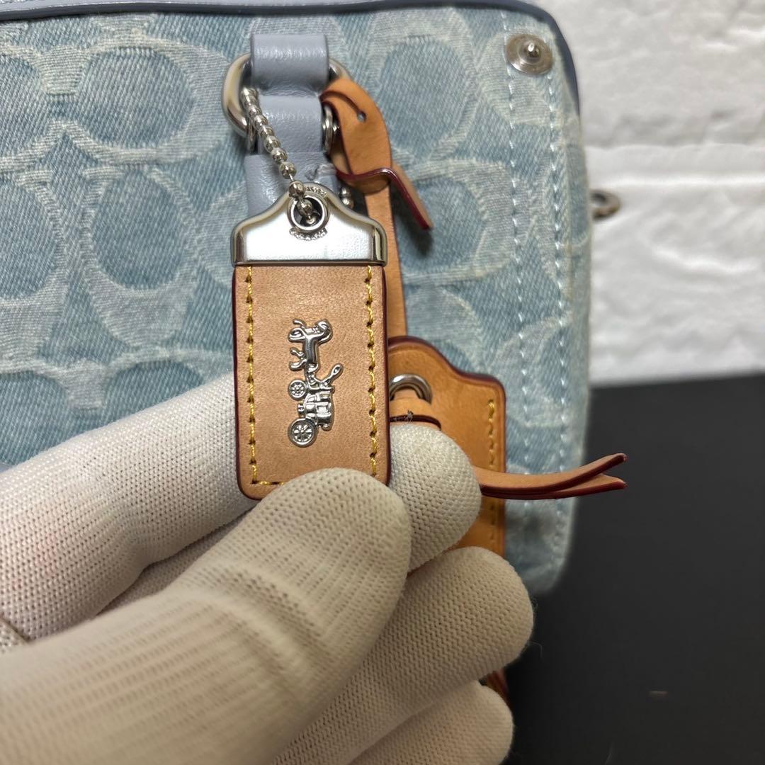 【美品】 COACH ルビー サッチェル 18 シグネチャー デニム ショルダー