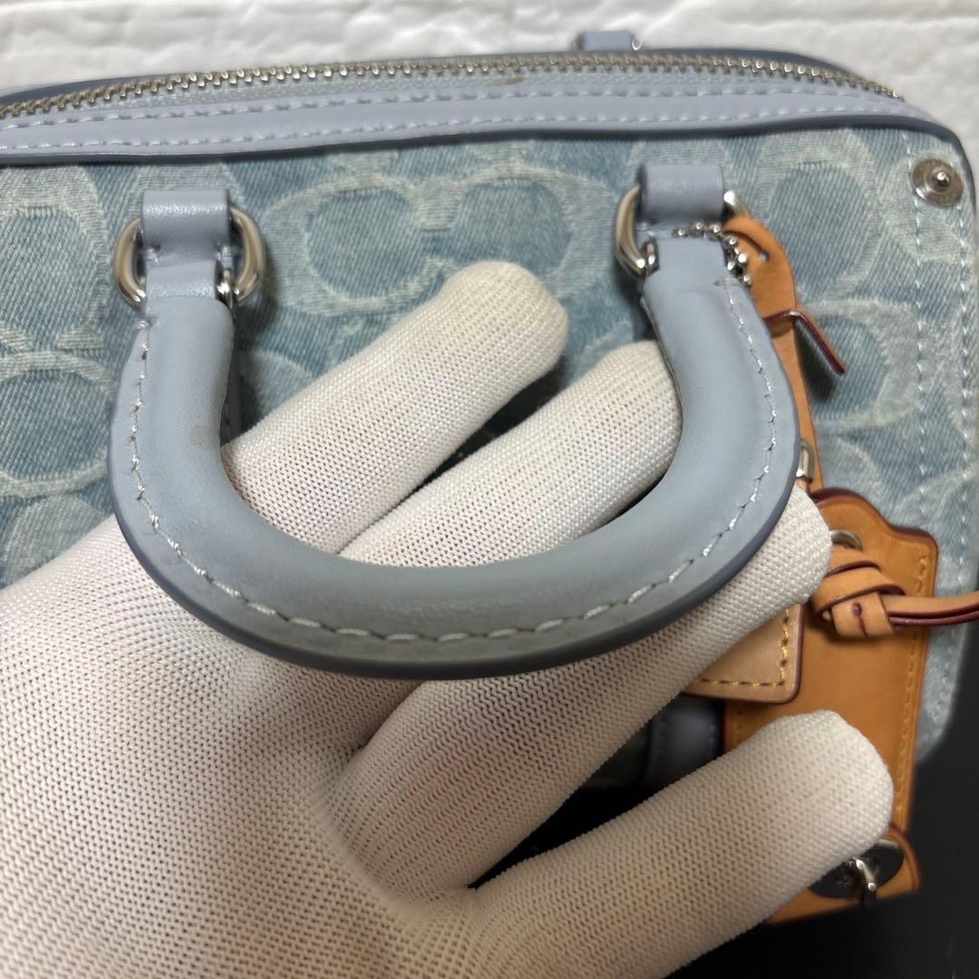 【美品】 COACH ルビー サッチェル 18 シグネチャー デニム ショルダー