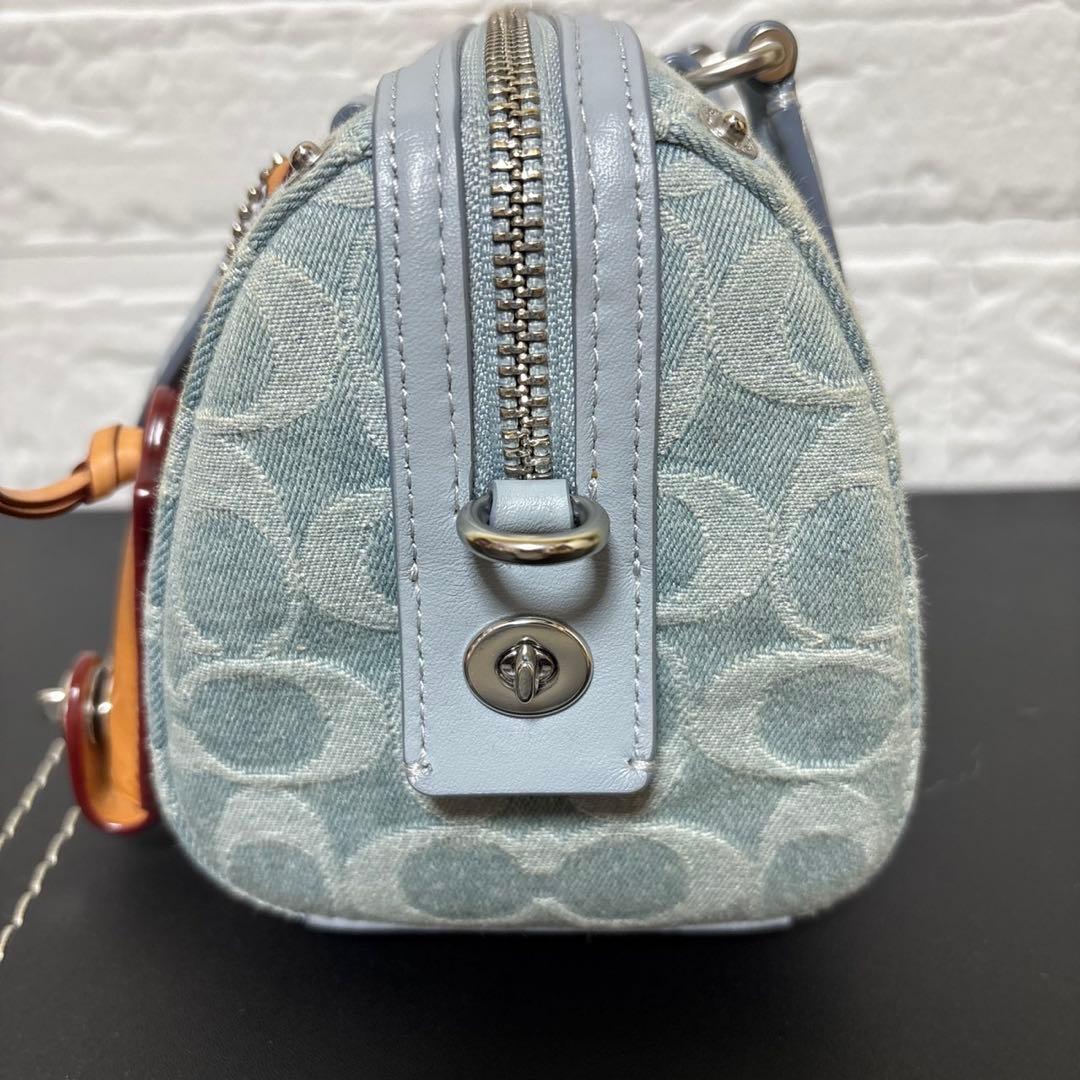 【美品】 COACH ルビー サッチェル 18 シグネチャー デニム ショルダー