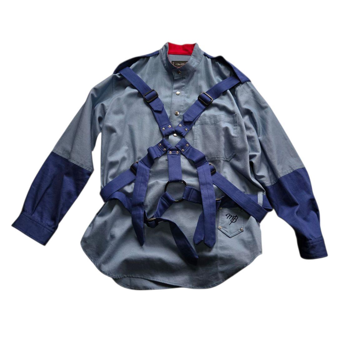 MILK BOY ミルクボーイ パラシュートシャツ パンク y2k ロック 青系