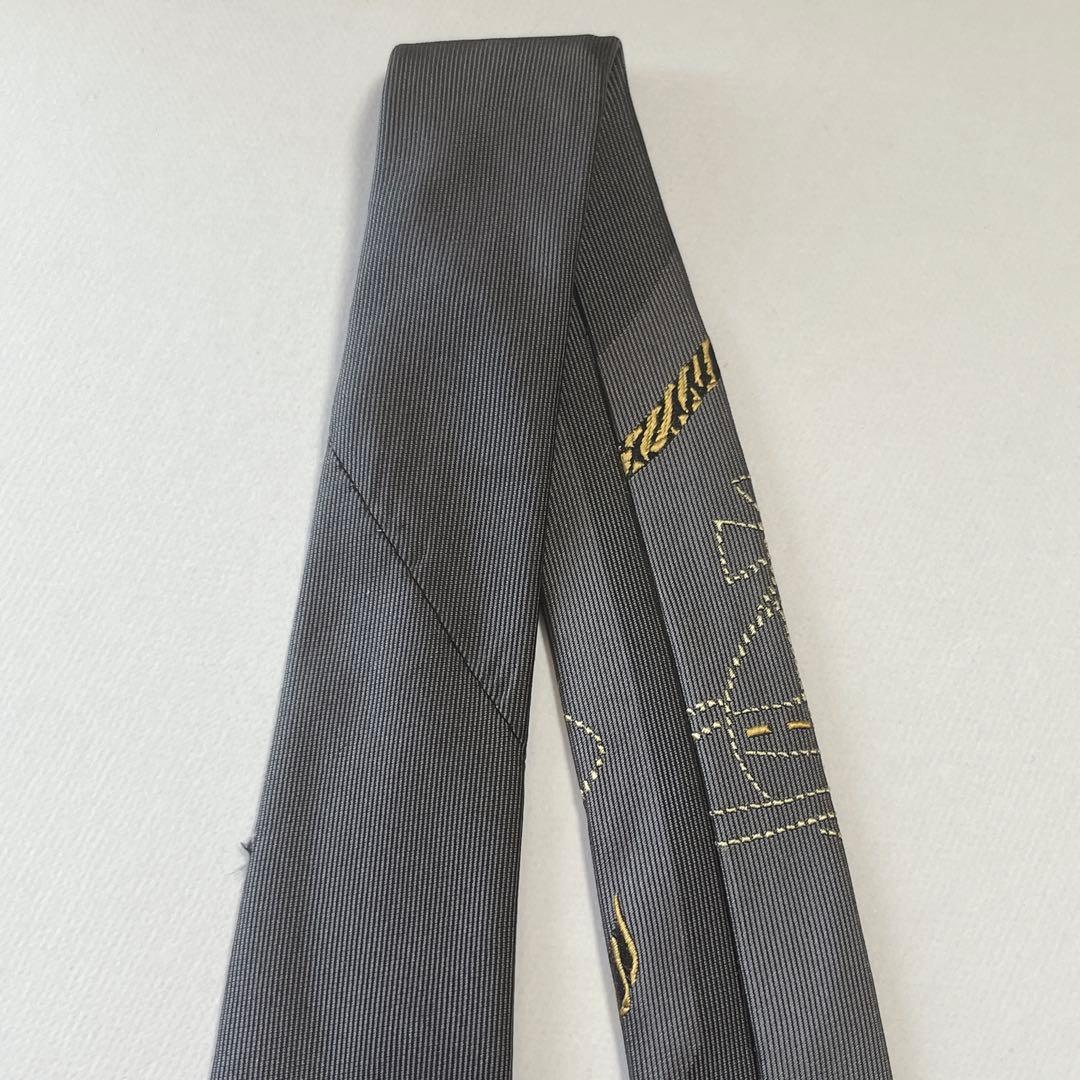 ヴィヴィアンウエストウッド ネクタイ シルクオーブ柄 無地 ロゴ グレー