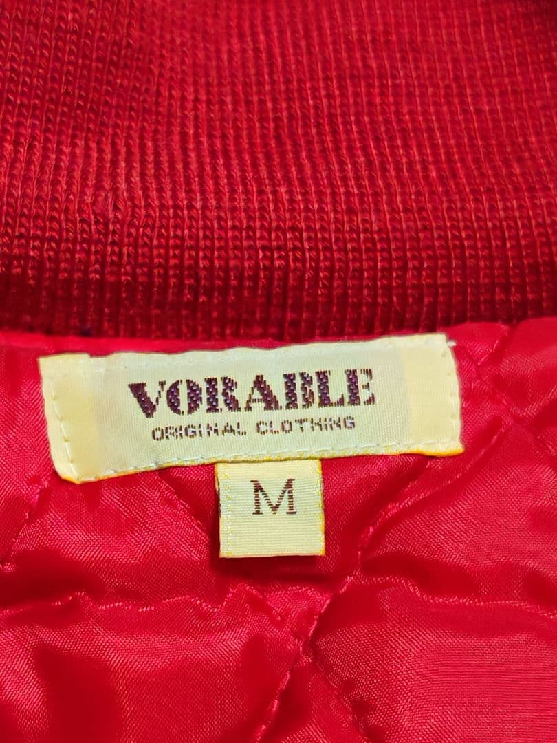 VORABLE 日本 限定 スカジャン 赤金 龍刺繍 unisex サテン