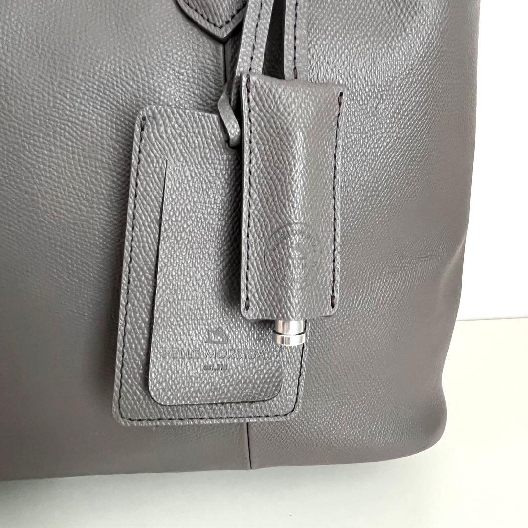 美品✨ ペッレモルビダ　トートバッグ　コローレ　レザー　グレー　A4収納可能