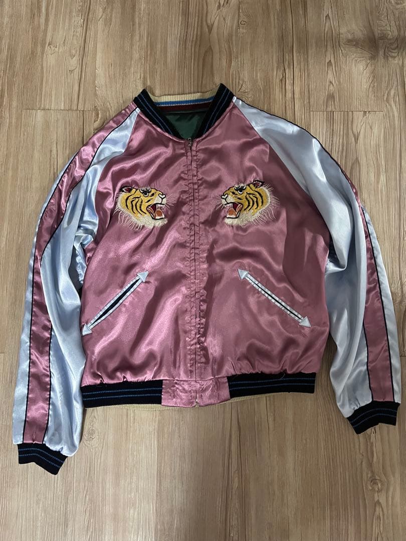 美品 テーラー東洋 両A面 スカジャン 虎 龍 Lサイズ