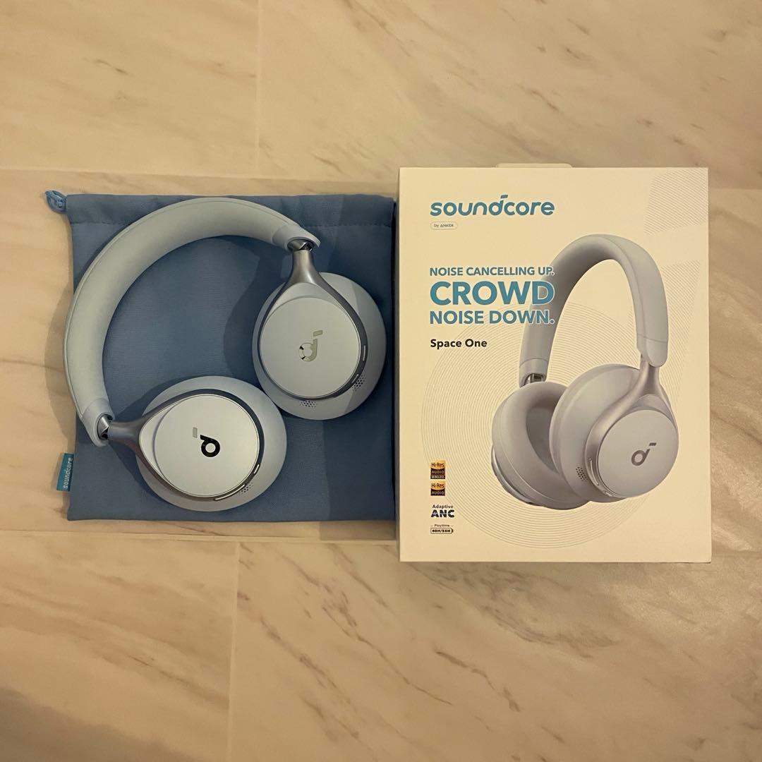 Anker Soundcore Space One ワイヤレスヘッドホン ブルー