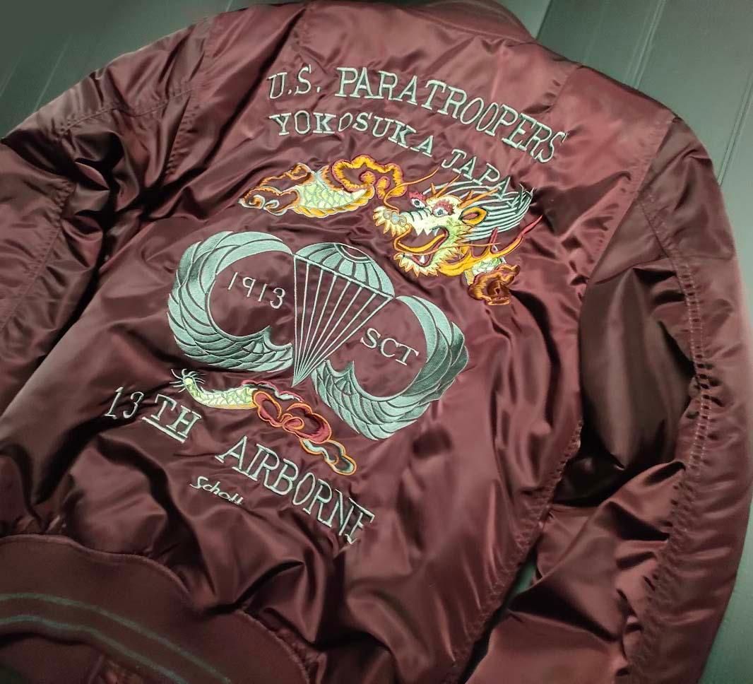 超美品 ショット スカジャン ワイン色 Schott スーベニア