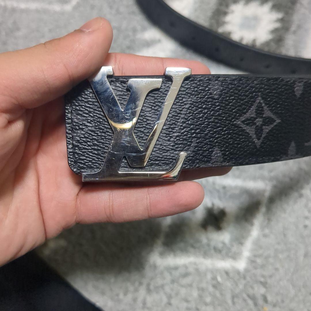 Louis Vuitton ブラックレザーベルト M9213 95cm