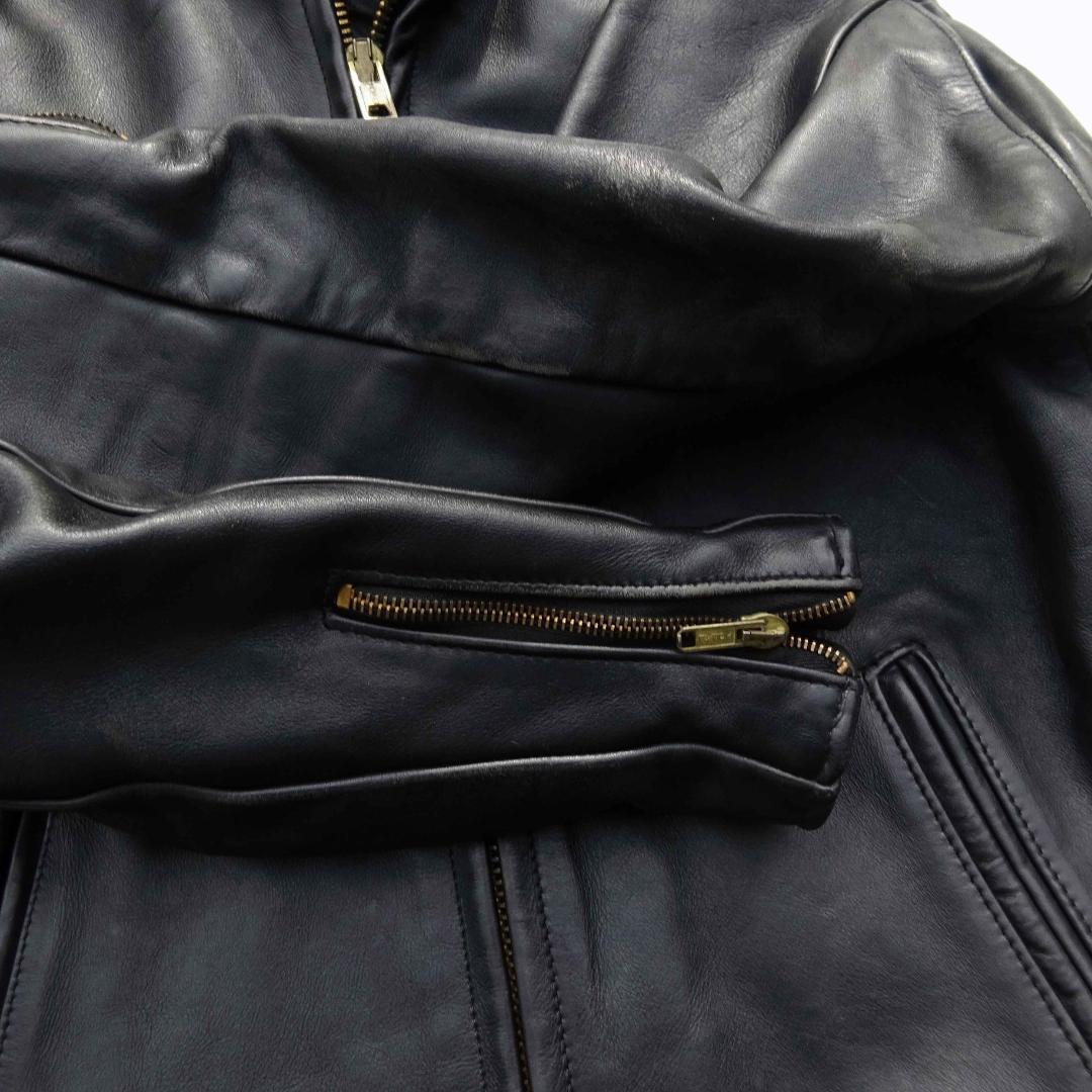 米国製Schottショット/立襟シングルライダース641/40真鍮系金ゴールド