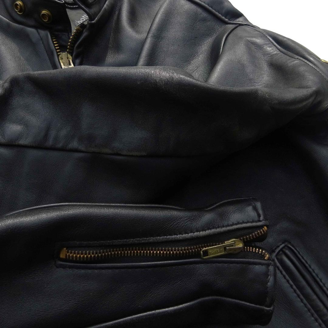 米国製Schottショット/立襟シングルライダース641/40真鍮系金ゴールド