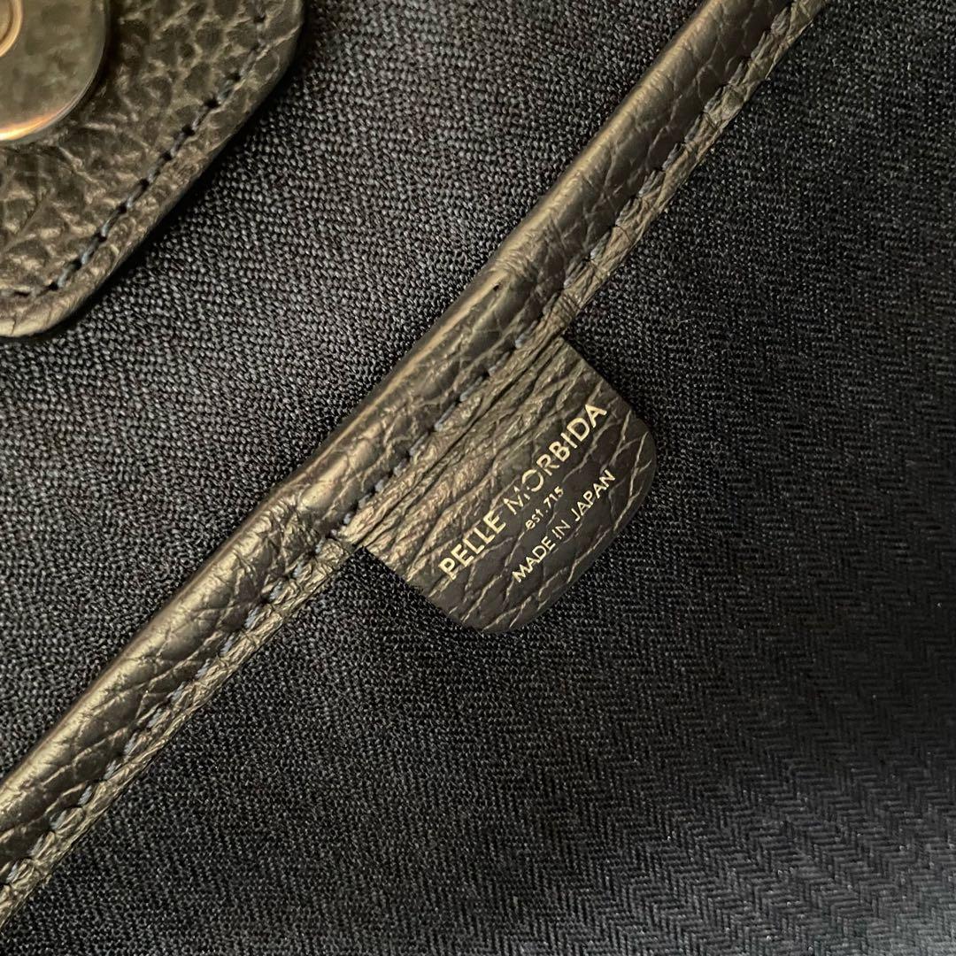 ペッレモルビダ　コローレ　トートバッグ　レザー　ネイビー