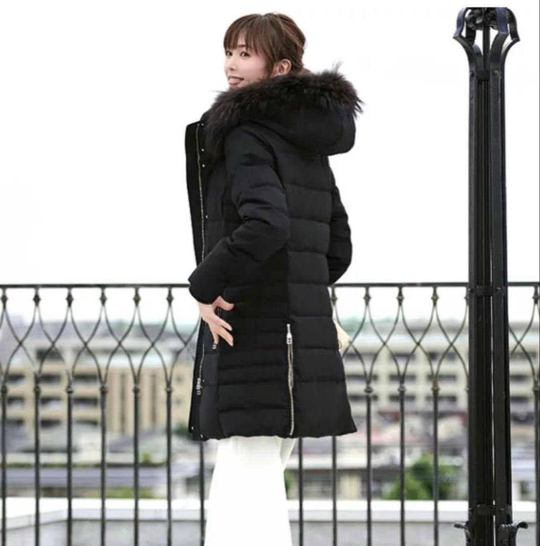 ルイルエブティック ダウンジャケット ロングコート レディース 黒