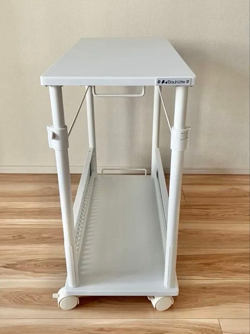 バウヒュッテ 昇降式PCワゴン 白 BHD-670H-WH