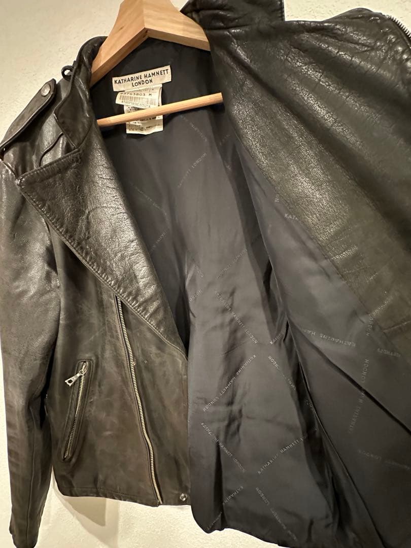 【稀少】キャサリンハムネット　アーカイブレザーライダース　フェード00s 黒