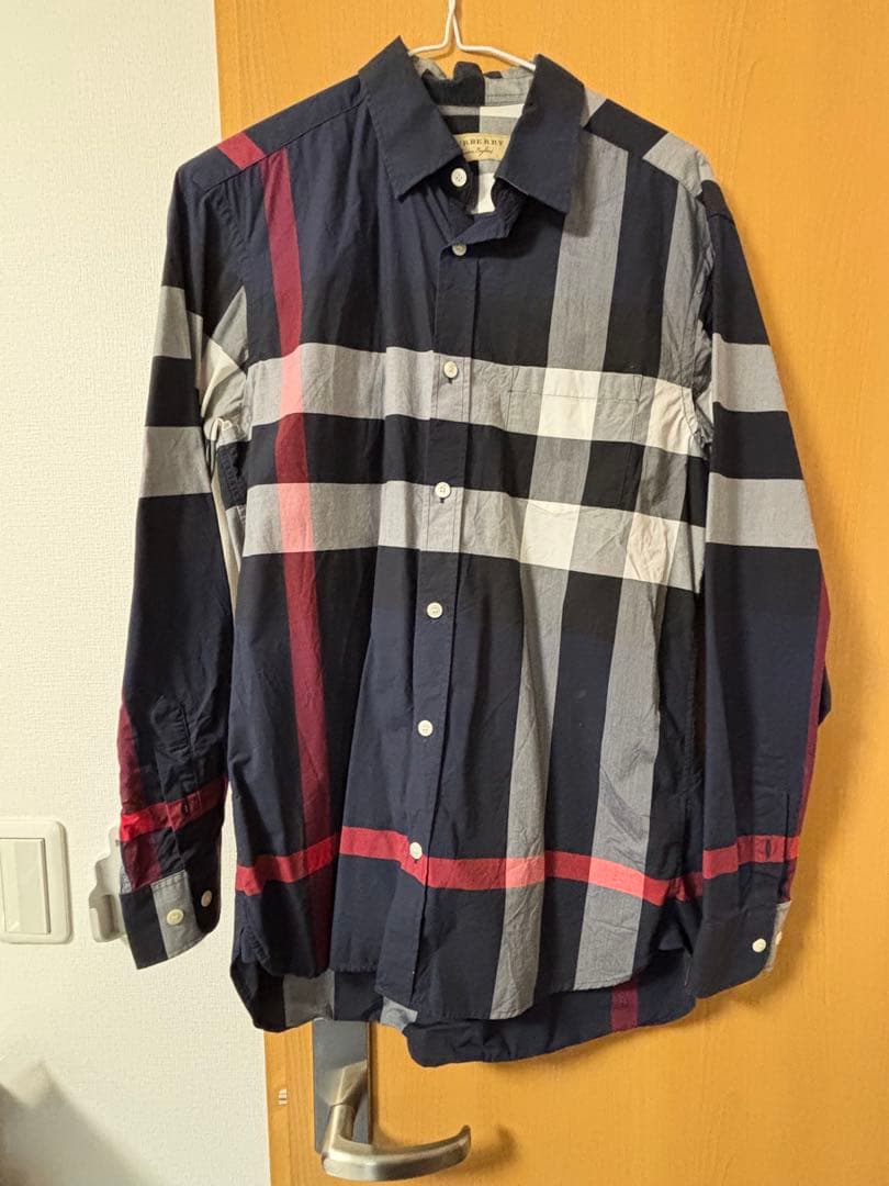 BURBERRY 長袖シャツ ネイビー チェック柄