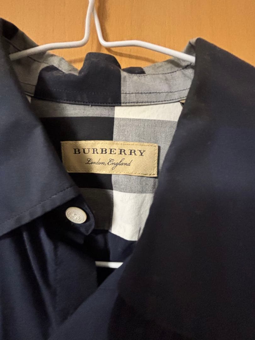 BURBERRY 長袖シャツ ネイビー チェック柄