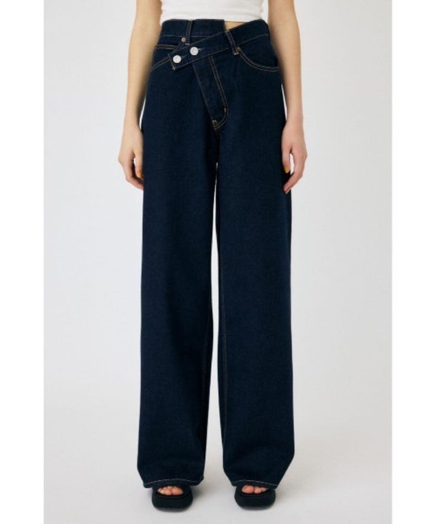 MOUSSY CROSS WAIST WIDE STRAIGHT ワイドデニム