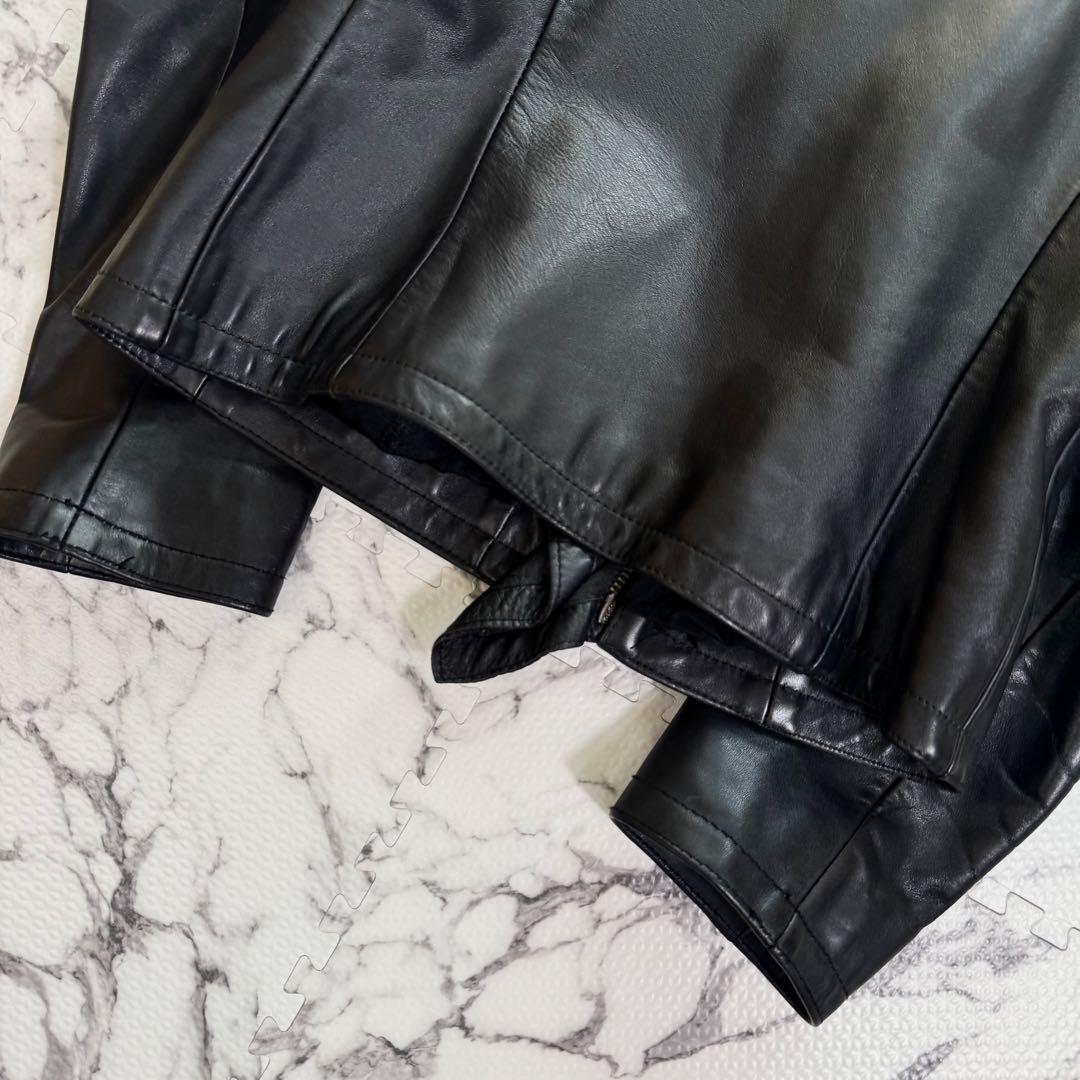 ダークビッケンバーグ　ライダースジャケット　カウレザー　シルバー金具　フリル