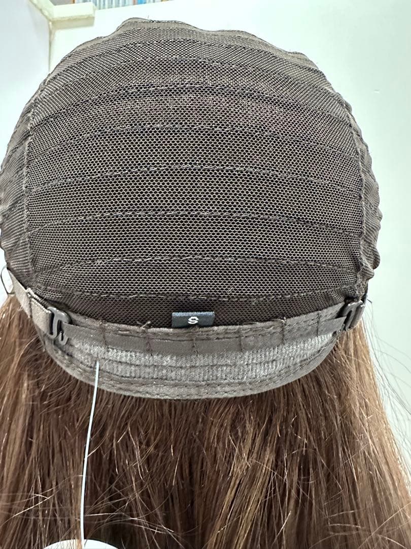 フルウィッグ人毛100%人毛ウィッグ医療ウィッグロングストレート広い頭皮Sサイズ