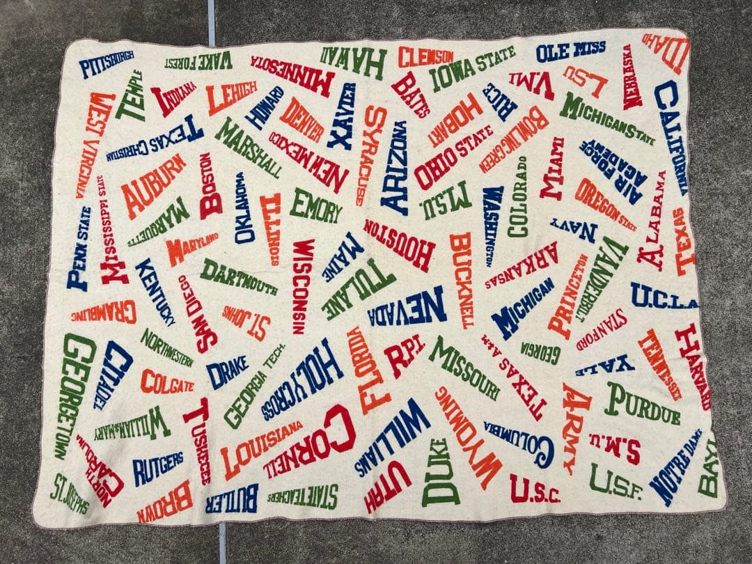 激レア 状態良 50s ビンテージ カレッジペナント ブランケット U