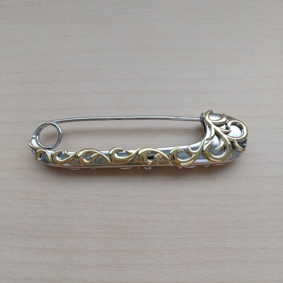 GSTV パラジウムシルバー950天然ホワイトジルコン Miaブローチ